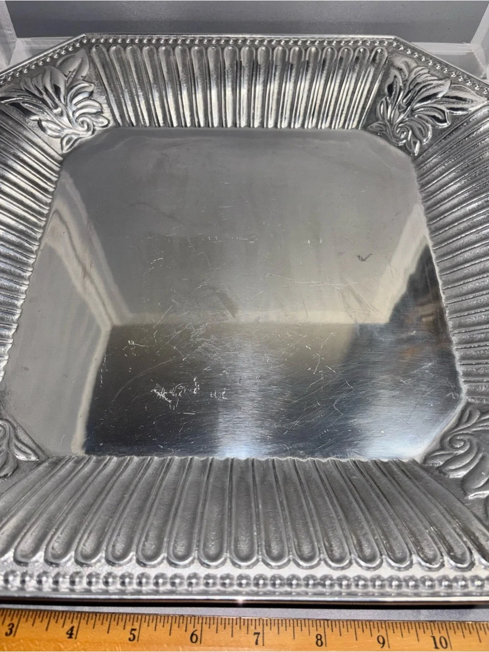 Lenox Butler's Pantry 14.5 Inch Square Aluminum Serving Platter Tray